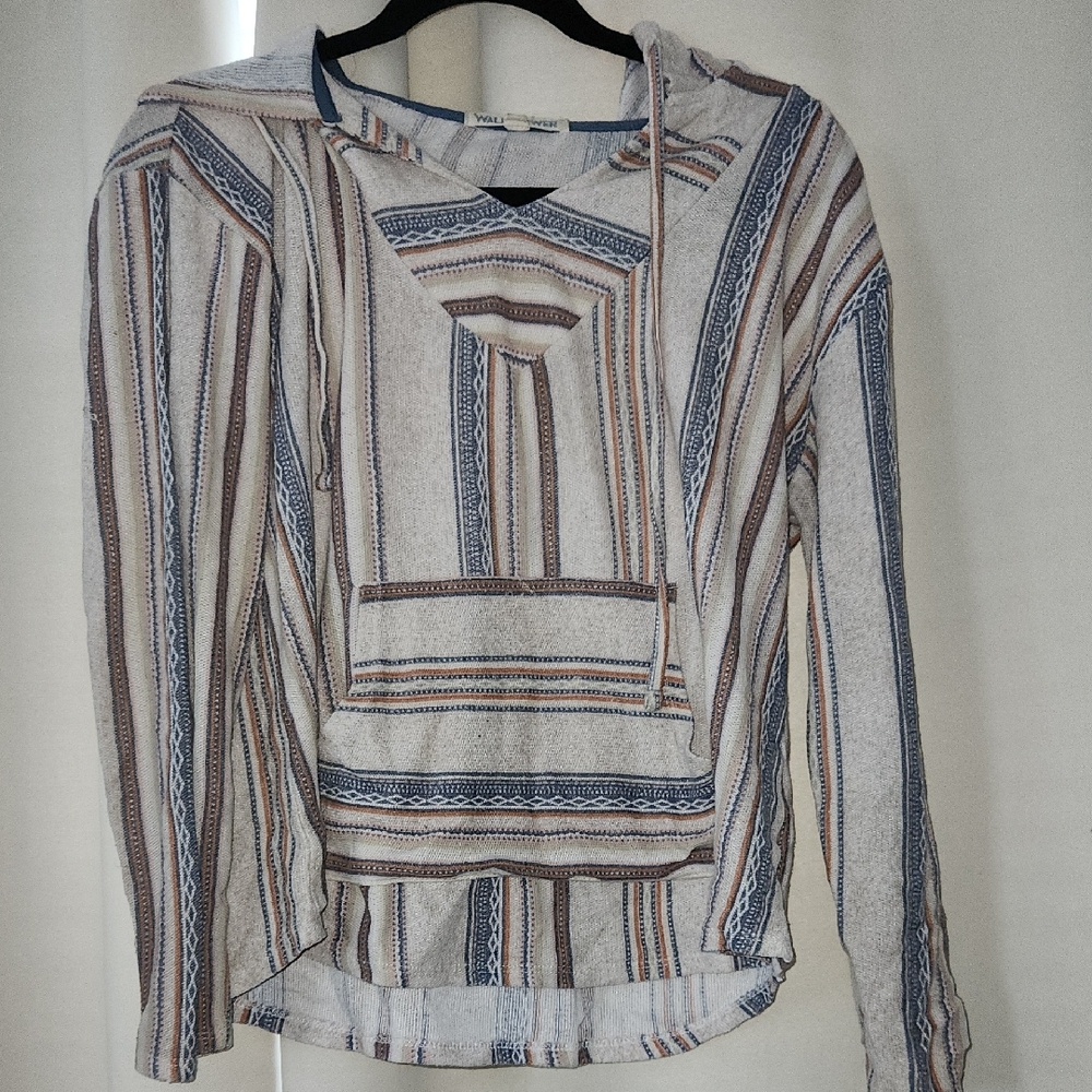 Wallflower Gray and White Boxy Sailor Collar Hoodie